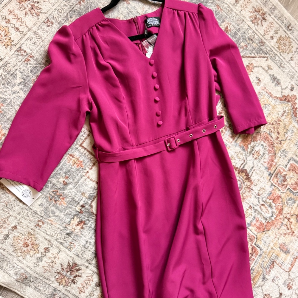 GORGEOUS Wiggle Dress XL NWT  Magenta - Picture 5 of 12